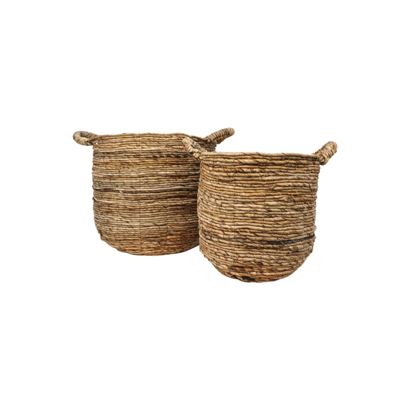 Mica Decorations 2 Delige Opbergmand Set - naturel - bananenblad