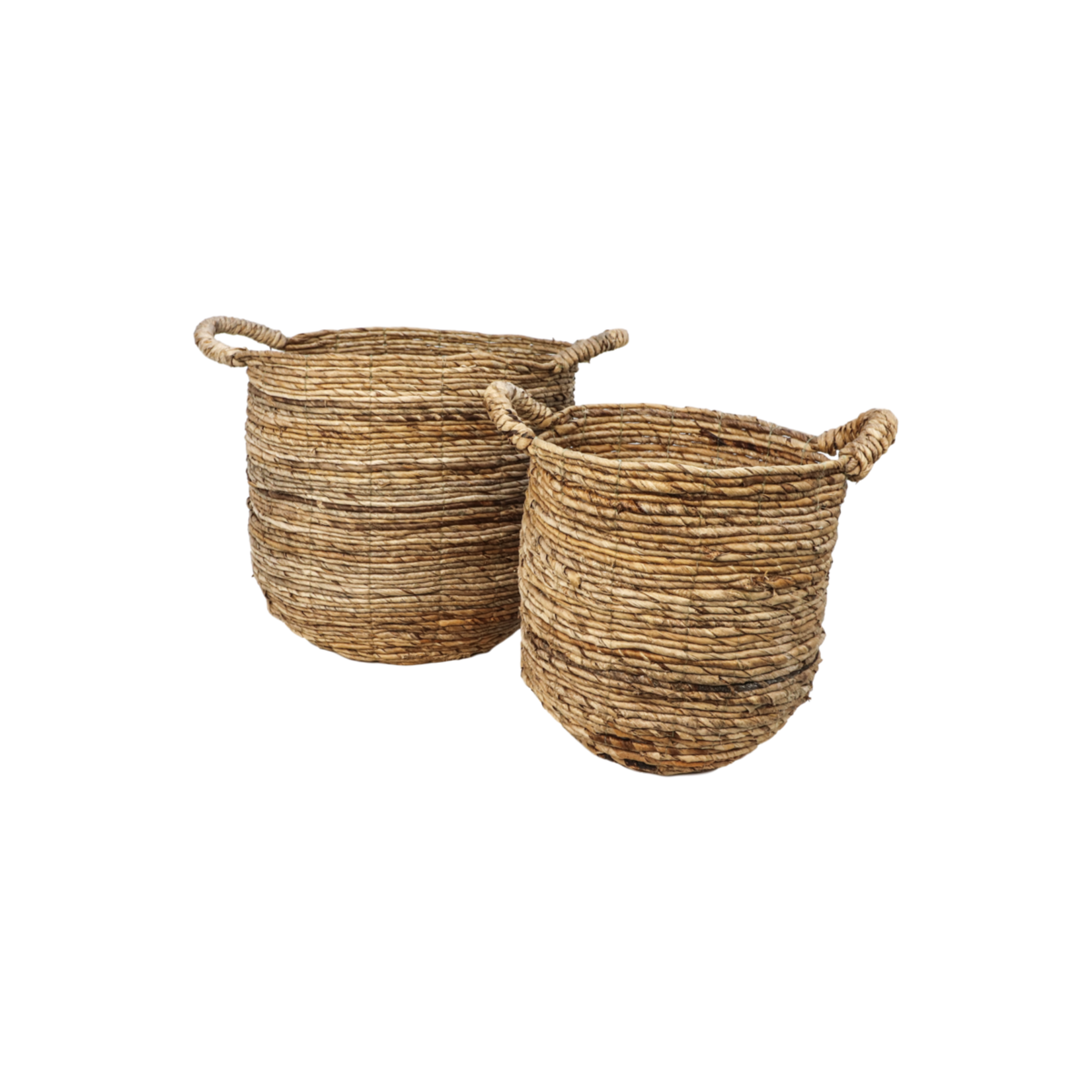 Mica Decorations 2 Delige Opbergmand Set - naturel - bananenblad