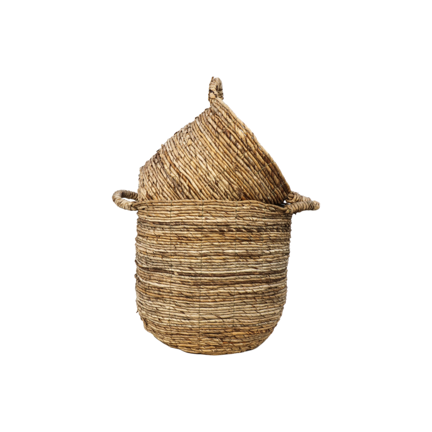 Mica Decorations 2 Delige Opbergmand Set - naturel - bananenblad