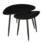 Mica Decorations Bijzettafel - Set van 2 - L80 x B60 x H47 cm - Metaal - Zwart