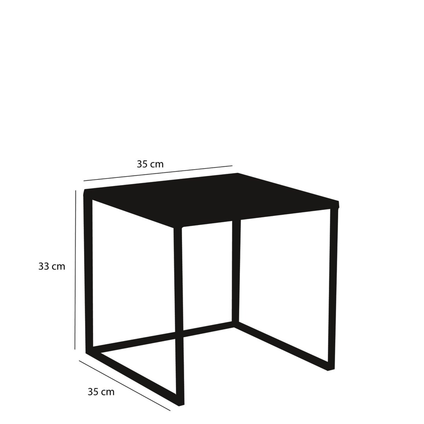 Mica Decorations Goa Bijzettafel - Set van 2 - L35 x B35 x H33 cm - Metaal - Zwart
