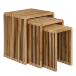 Mica Decorations Yonker Bijzettafel - Set van 3 - L44 x B34 x H50 cm - Gerecycled Hout - Bruin
