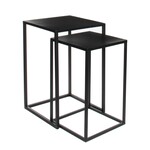 Mica Decorations Goa Bijzettafel - Set van 2 - L35 x B35 x H55 cm - Metaal - Zwart