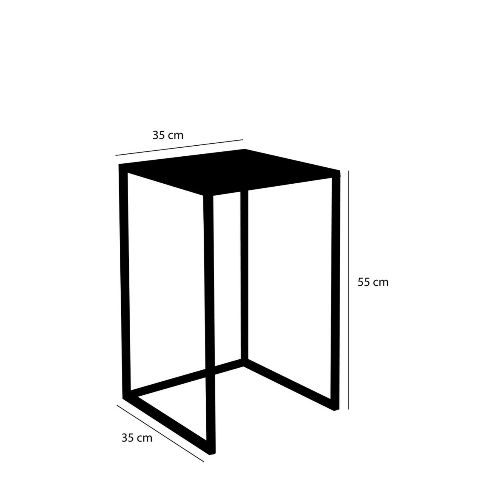 Mica Decorations Goa Bijzettafel - Set van 2 - L35 x B35 x H55 cm - Metaal - Zwart