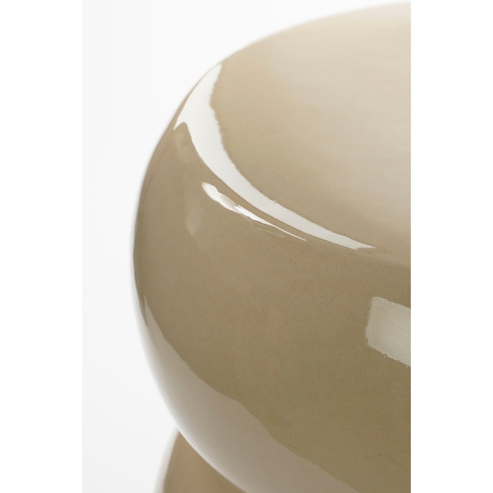Mica Decorations Vendi Bijzettafel - H44 x Ø32 cm - Keramiek - Crème