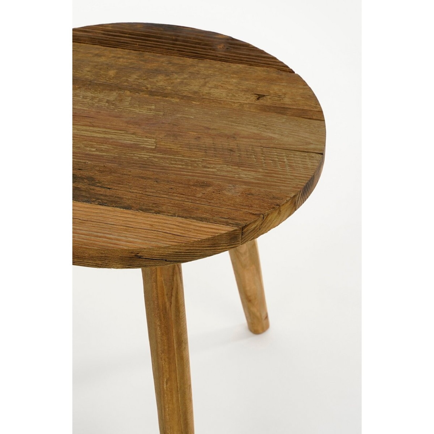 Mica Decorations Bold Bijzettafel - H36 x Ø33 cm - Gerecycled Hout - Bruin