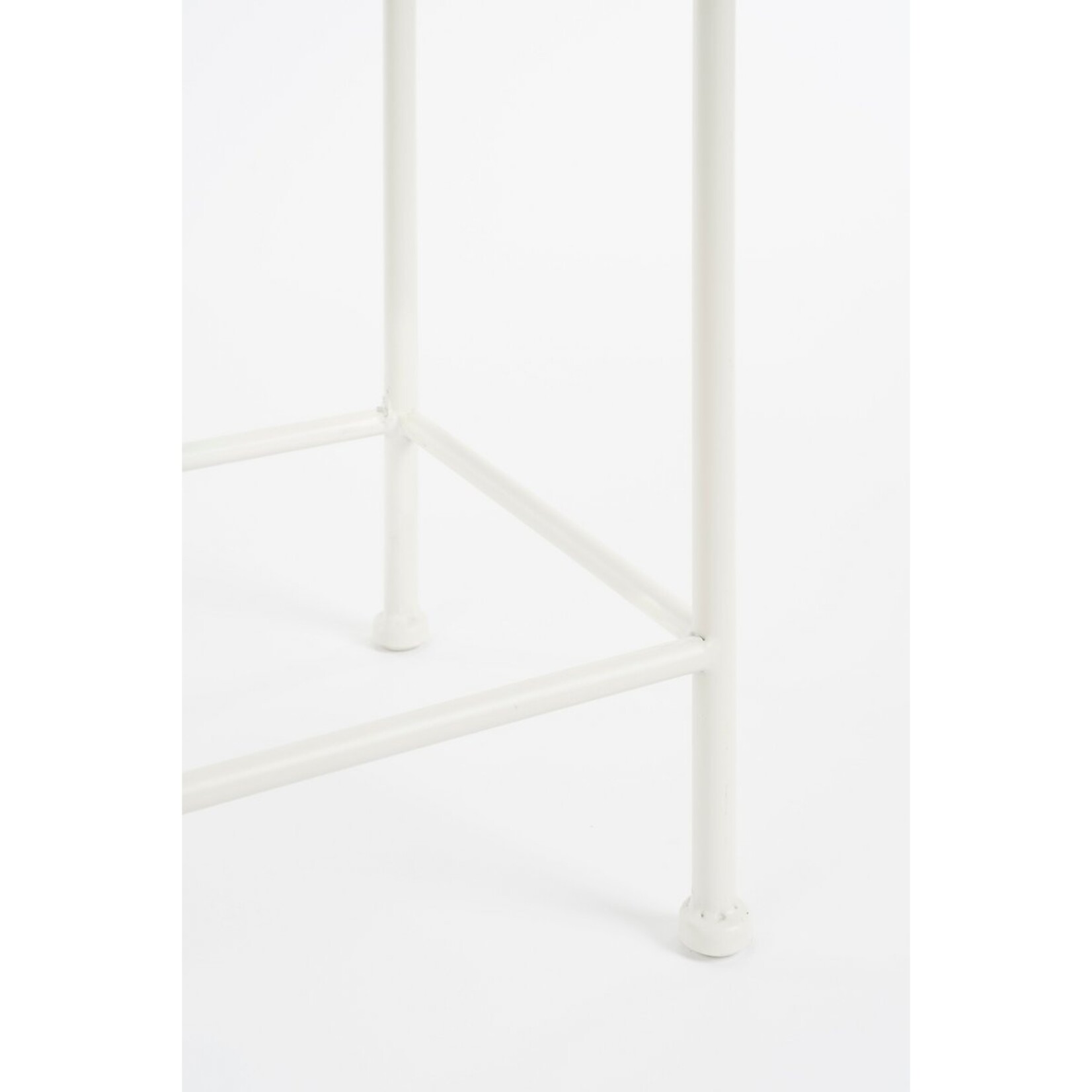 Mica Decorations Odile Bijzettafel voor Buiten - Set van 3 - L28 x B28 x H67 cm - Metaal - Bruin, Wit