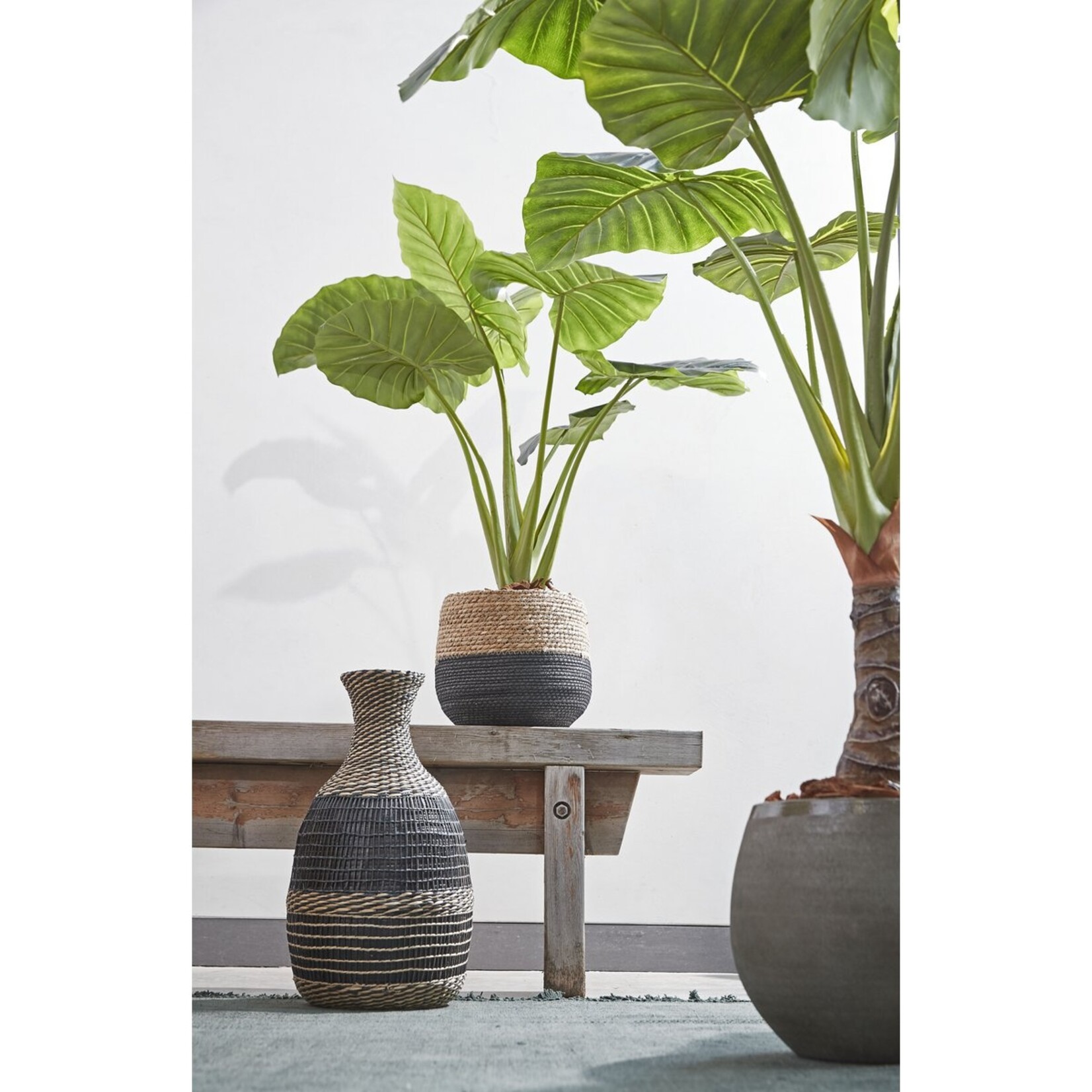 Mica Decorations Jorck Plantenmand - Set van 3 - H24 x Ø26 cm - Zwart