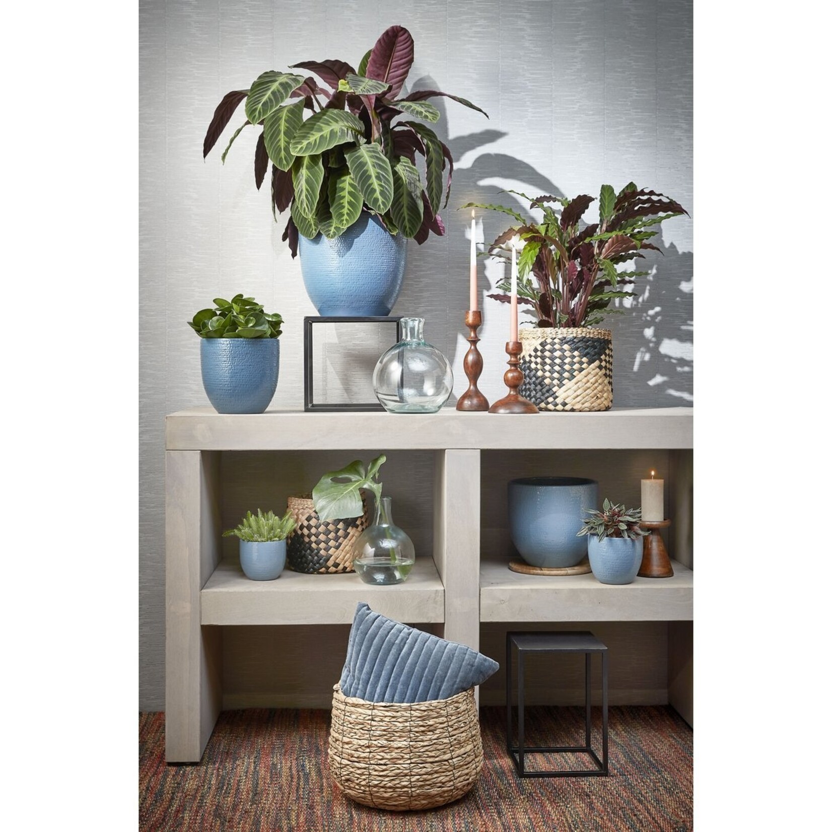 Mica Decorations Avalon Plantenmand - Set van 3 - H32 x Ø44 cm - Zeegras - Lichtbruin