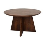 HSM Collection Ronde Salontafel met kruispoot - 80X80X45 - mat bruin - Mangohout