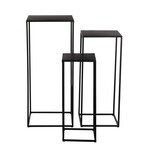 Mica Decorations Quinty Bijzettafel - Set van 3 - L30 x B30 x H70 cm - Metaal - Zwart