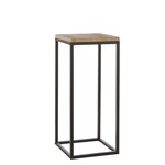 Mica Decorations Oskar Plantentafel - L35 x B35 x H81 cm - Hout, Metaal - Zwart