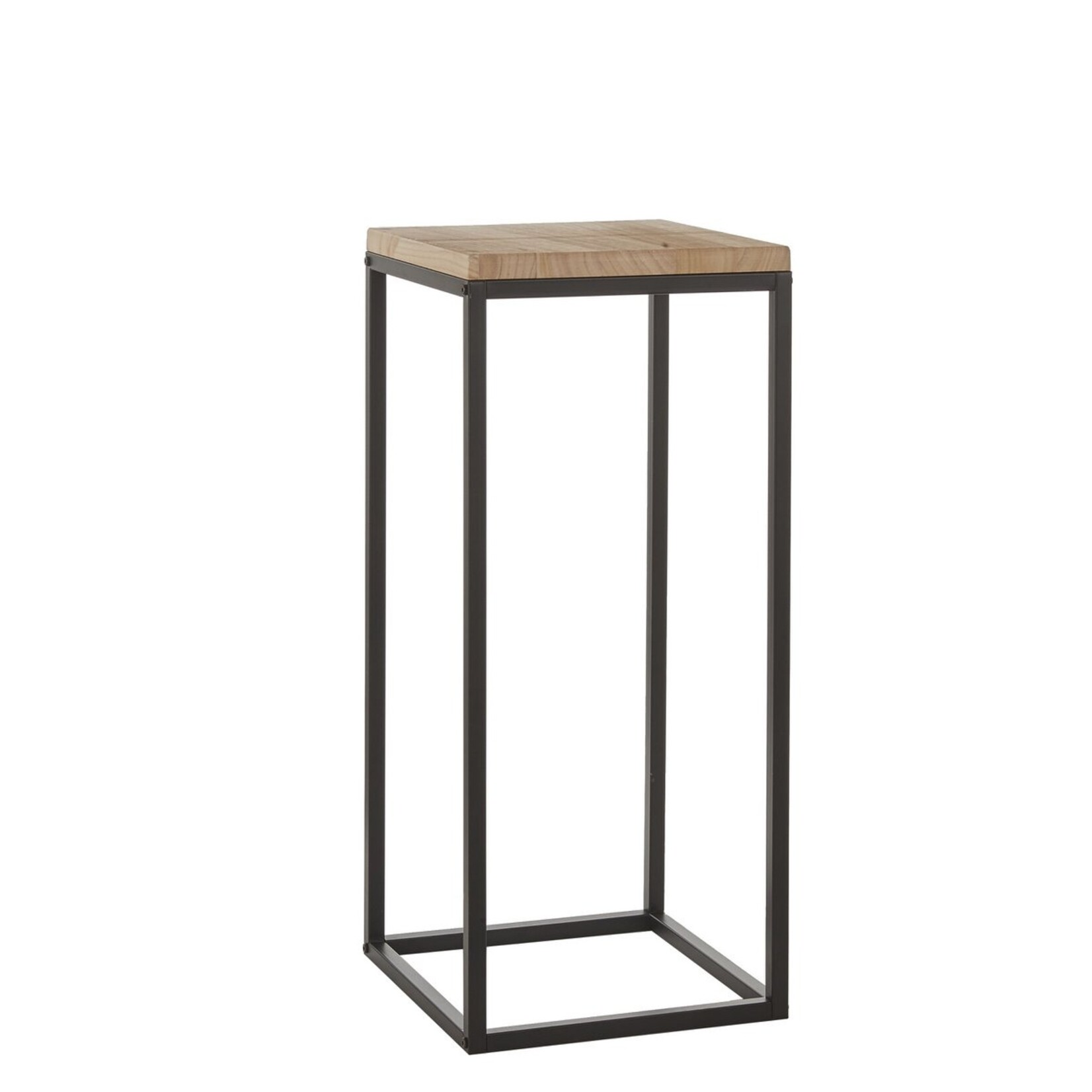 Mica Decorations Oskar Plantentafel - L35 x B35 x H81 cm - Hout, Metaal - Zwart