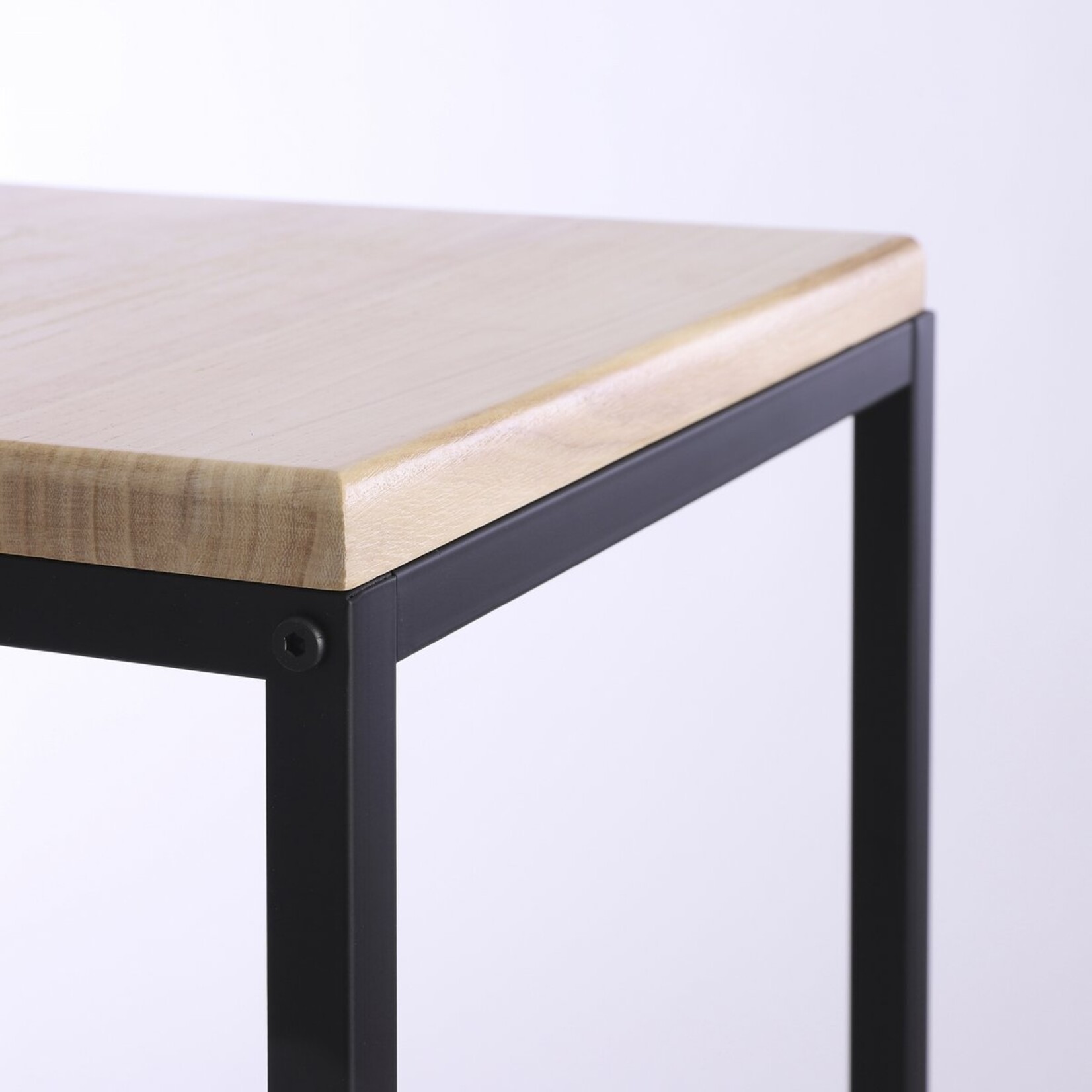 Mica Decorations Oskar Plantentafel - L35 x B35 x H81 cm - Hout, Metaal - Zwart