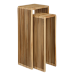 Mica Decorations Yonker Plantentafel - Set van 2 - L35 x B25 x H80 cm - Gerecycled Hout - Bruin