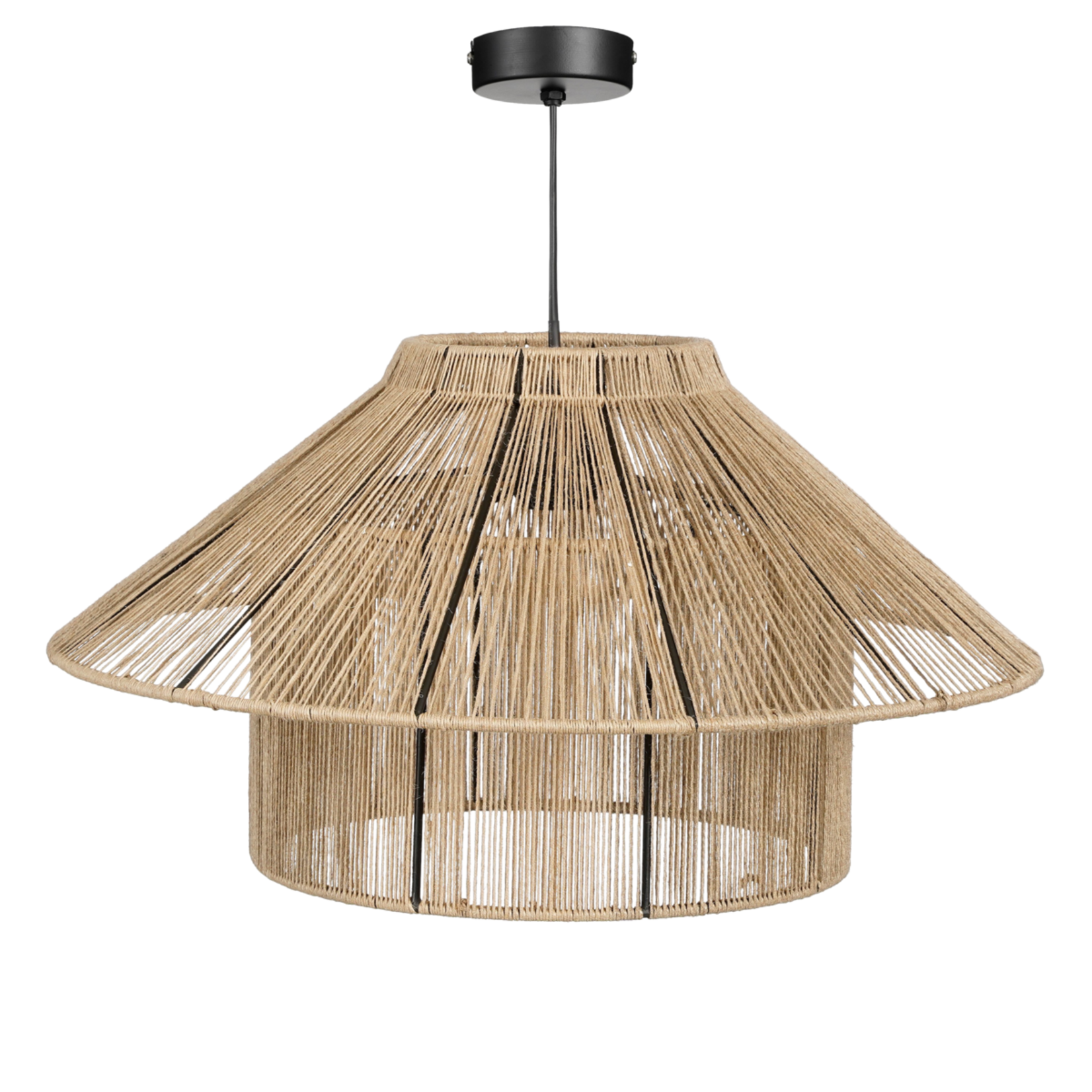 Mica Decorations Elsa Hanglamp - H28 x Ø50 cm - Jute - Lichtbruin