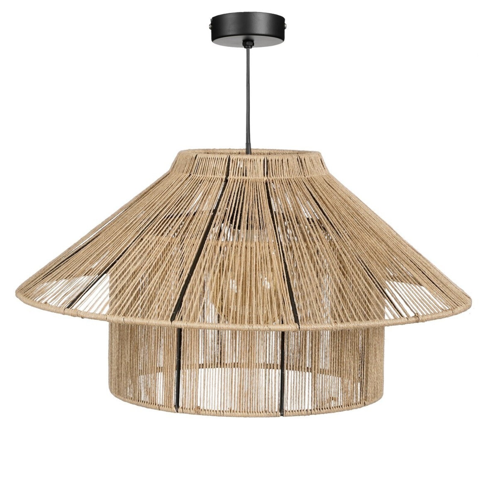 Mica Decorations Elsa Hanglamp - H28 x Ø50 cm - Jute - Lichtbruin