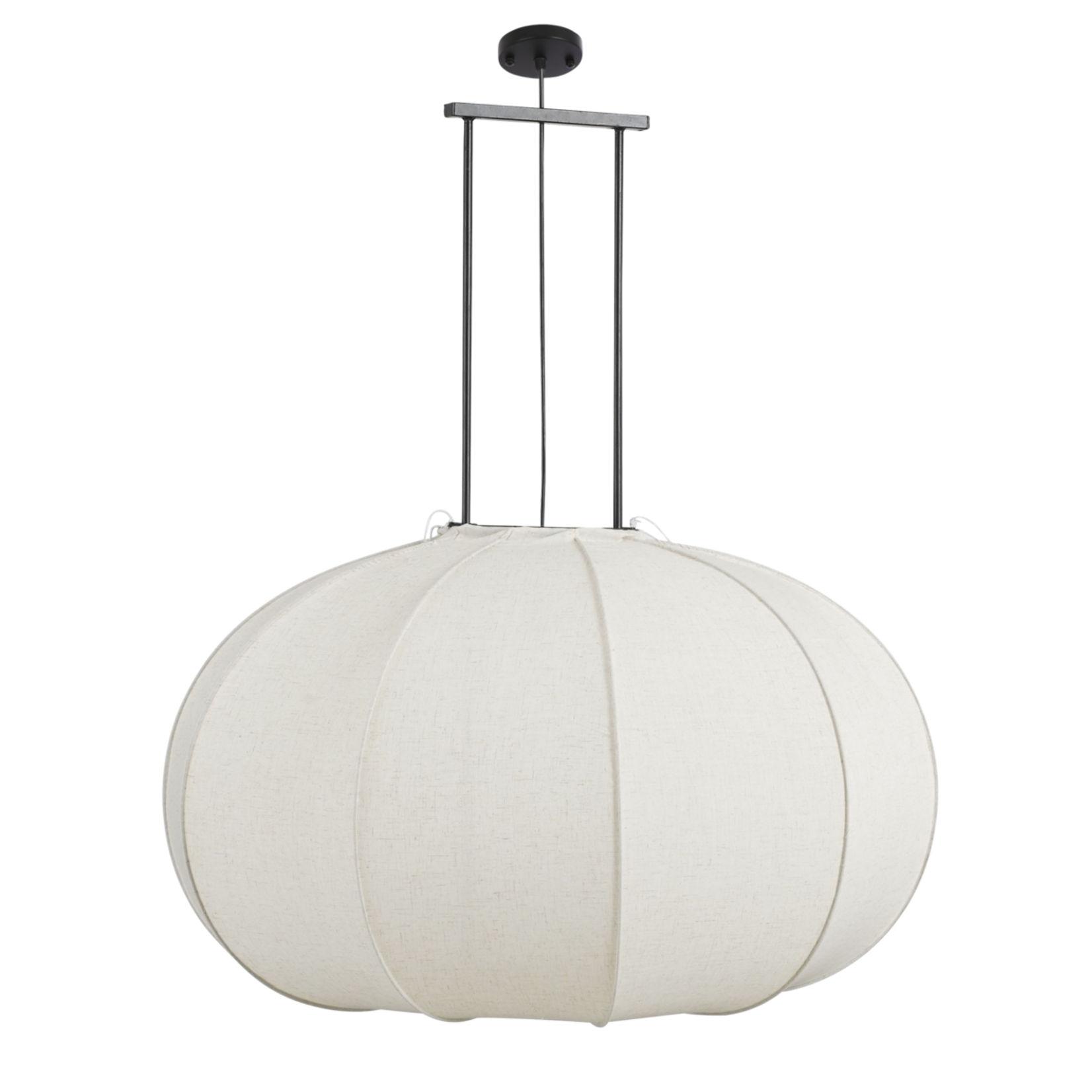 Mica Decorations Pego Hanglamp - H94 x Ø83 cm - Linnen - Off White