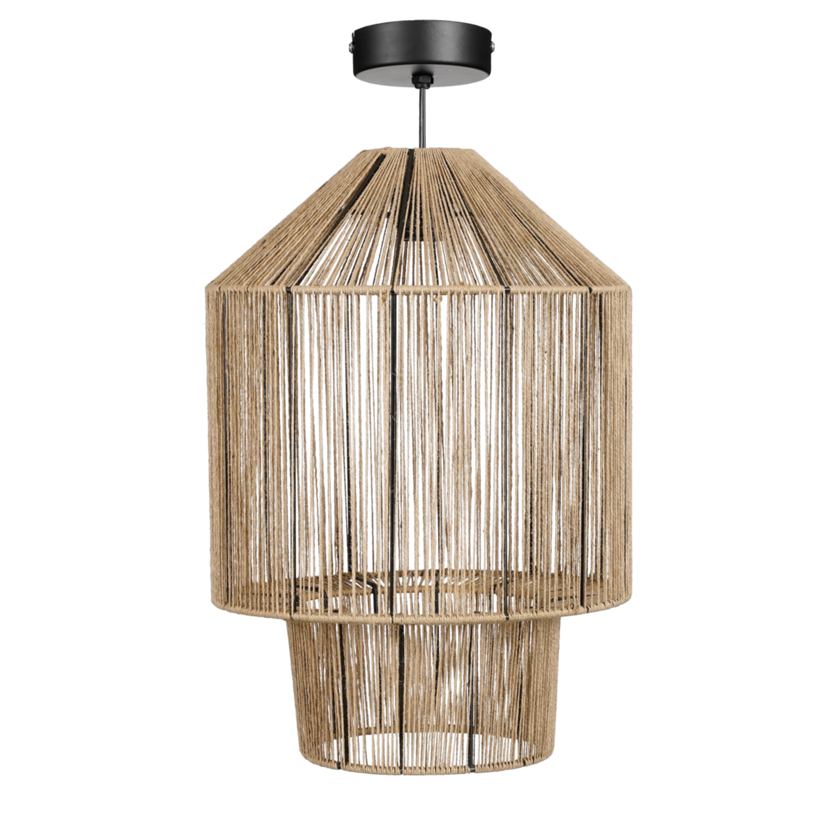 Mica Decorations Elsa Hanglamp - H49 x Ø35 cm - Jute - Lichtbruin