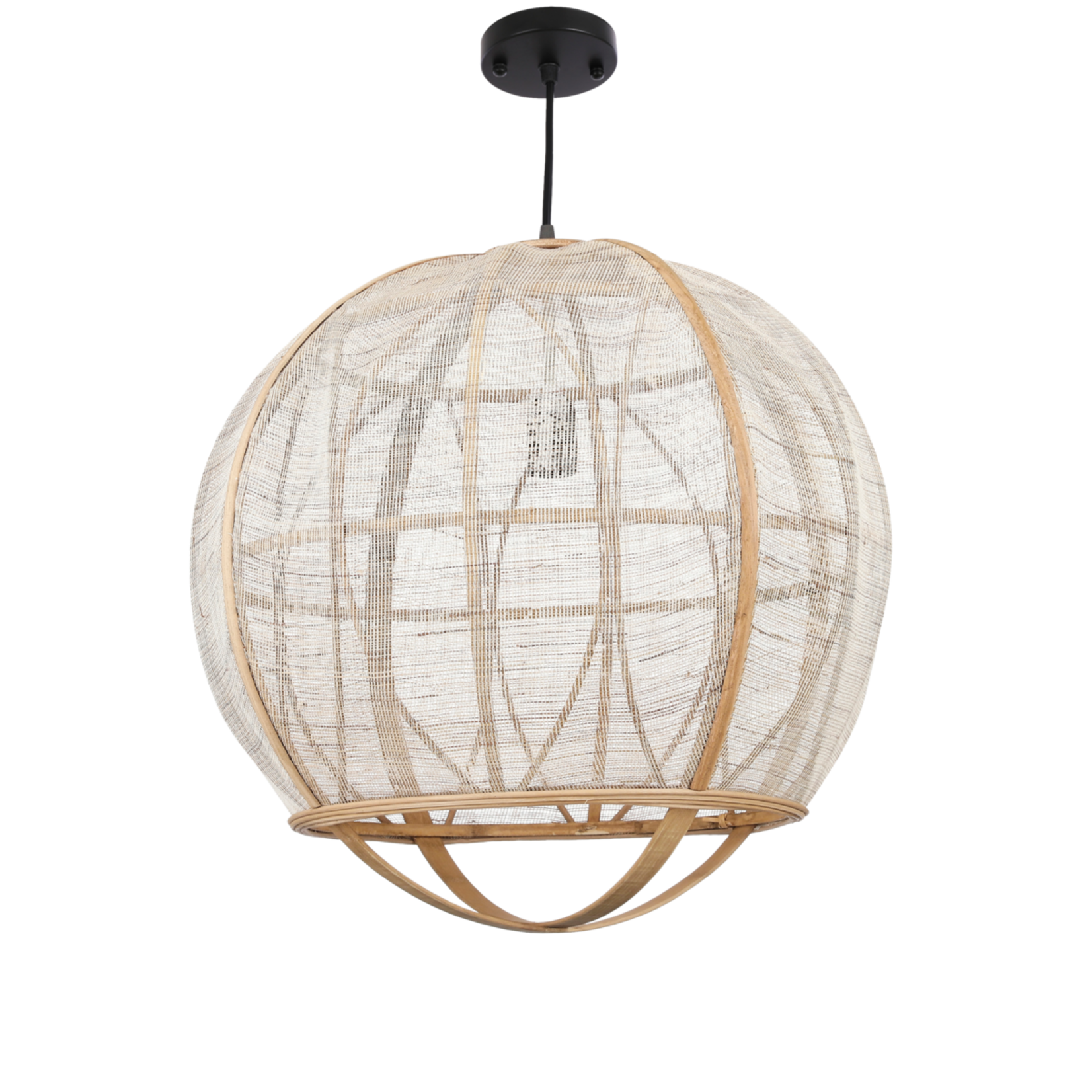 Mica Decorations Pella Hanglamp - H50 x Ø51 cm - Linnen - Beige
