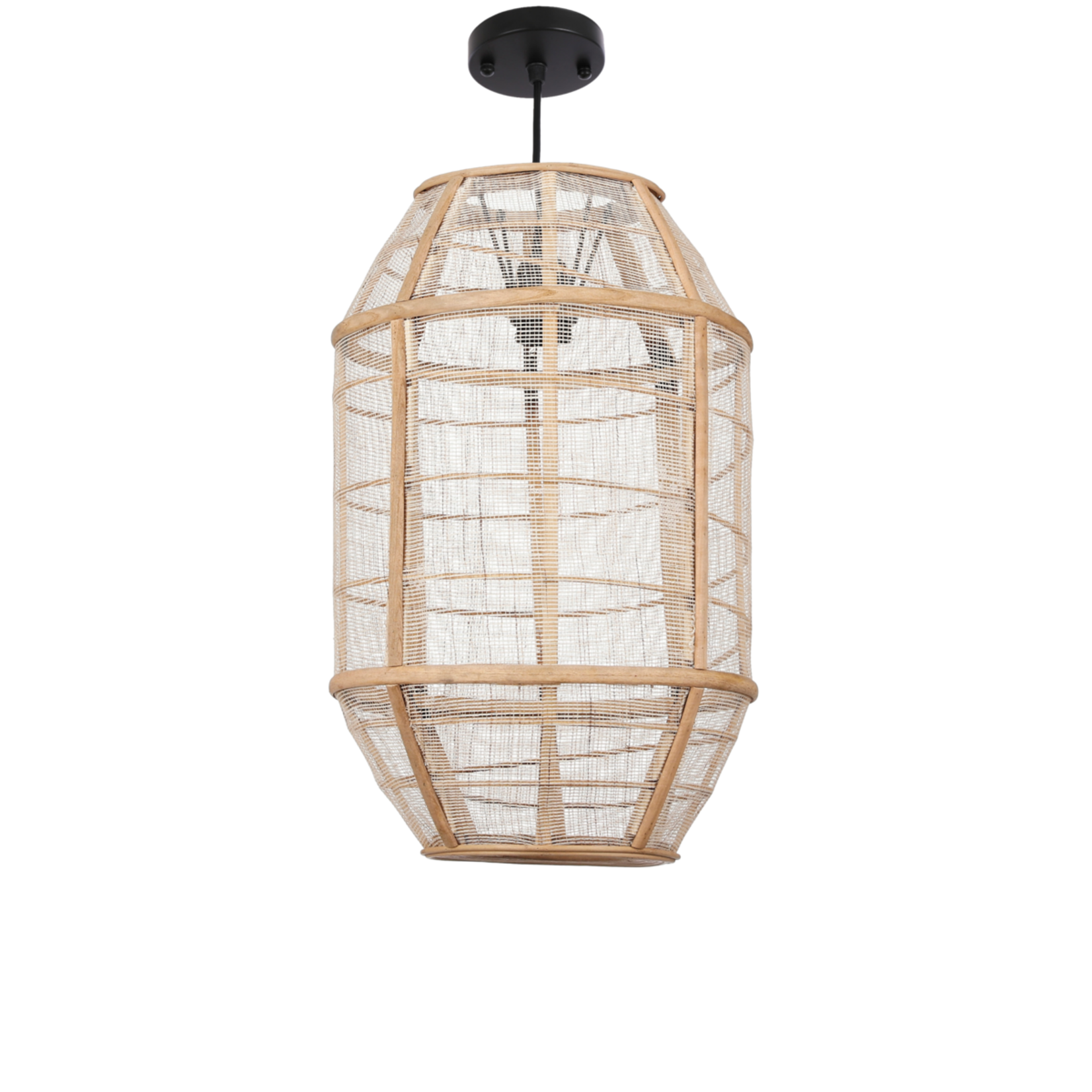 Mica Decorations Pella Hanglamp - H46 x Ø29 cm - Linnen - Beige