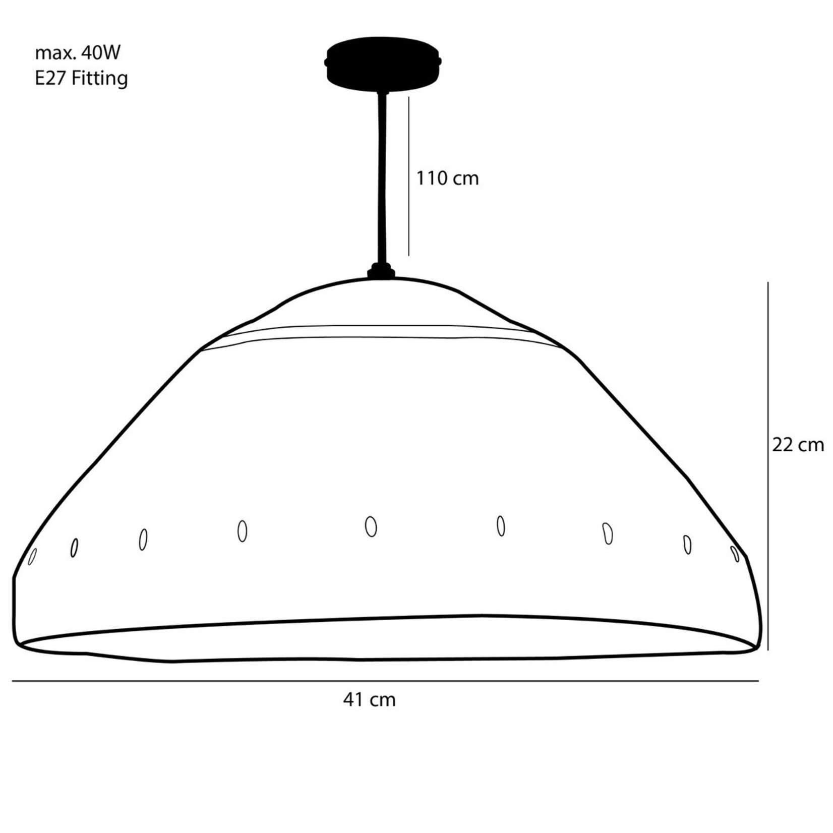 Mica Decorations Joulz Hanglamp - H22 x Ø41 cm - Jute - Lichtbruin