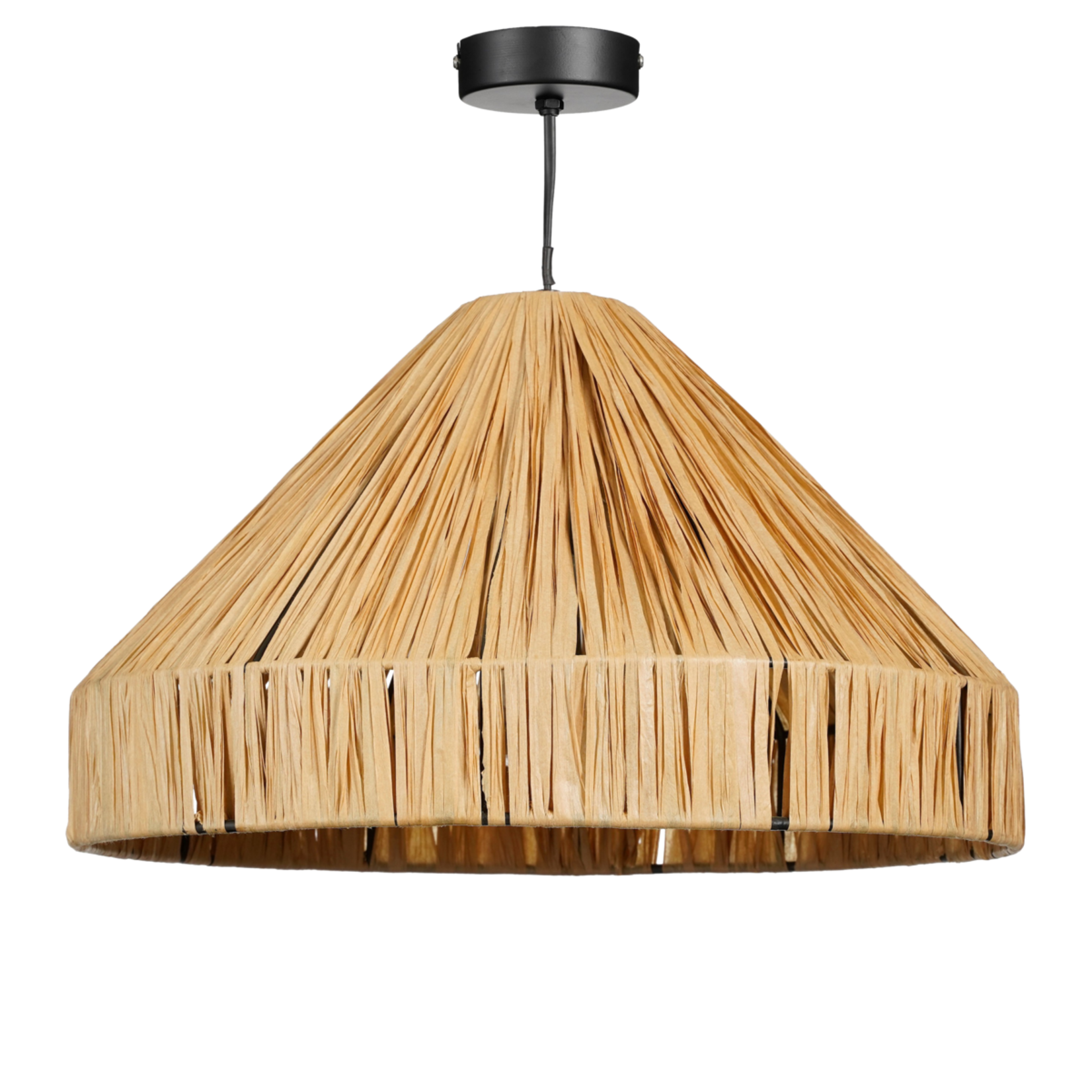 Mica Decorations Elisa Hanglamp - H24 x Ø40 cm - Raffia - Lichtbruin
