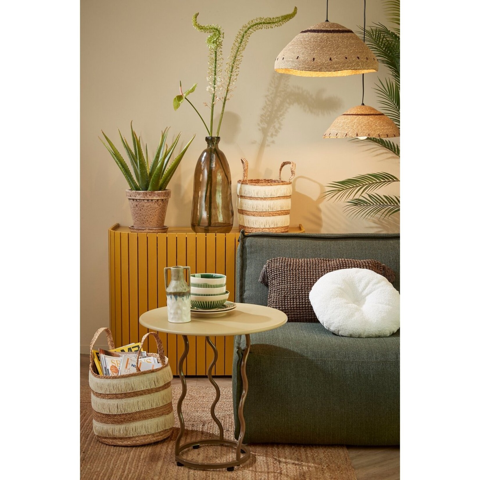 Mica Decorations Joulz Hanglamp - H22 x Ø41 cm - Jute - Lichtbruin