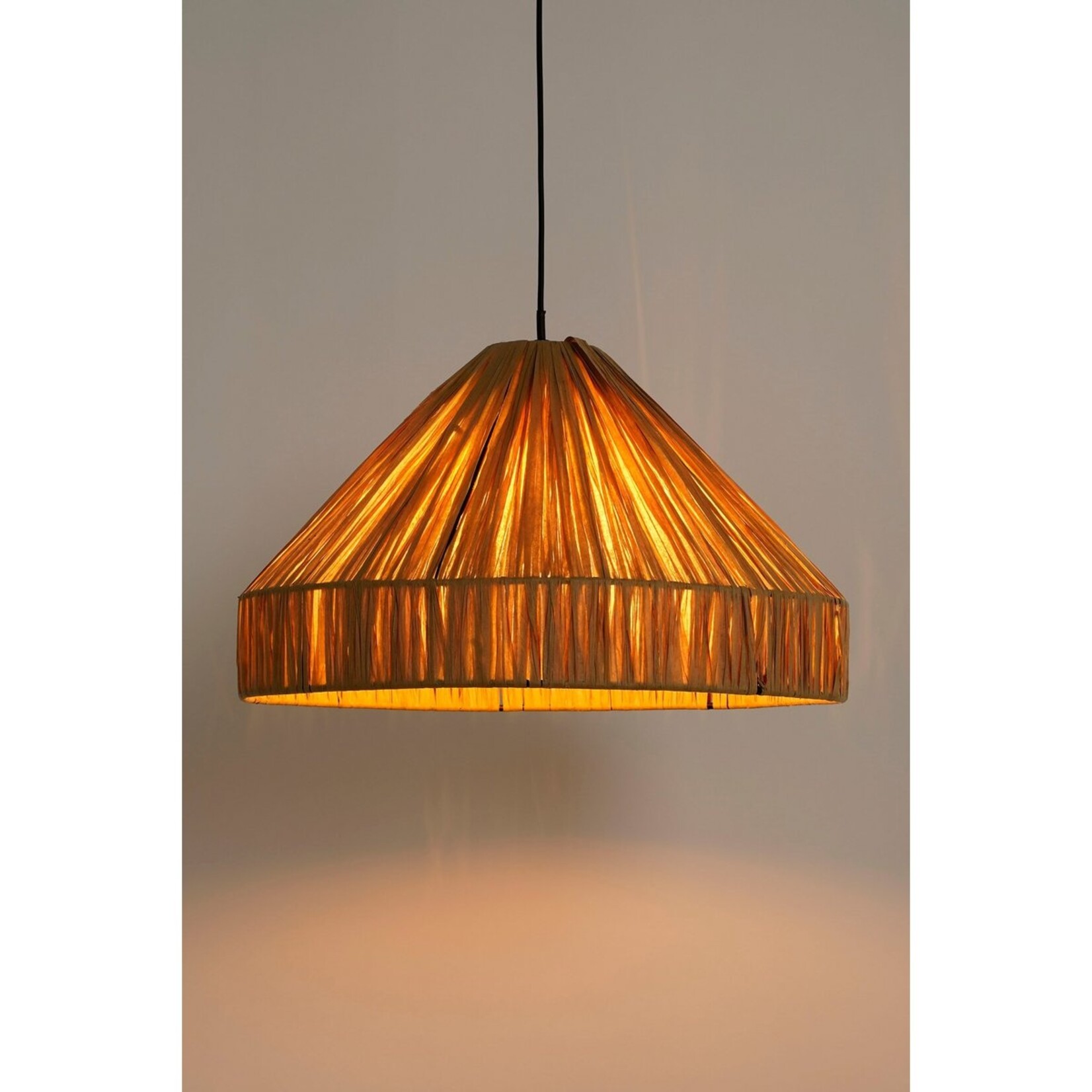 Mica Decorations Elisa Hanglamp - H24 x Ø40 cm - Raffia - Lichtbruin