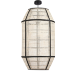 Mica Decorations Pella Hanglamp - H58 x Ø33 cm - Linnen - Off White