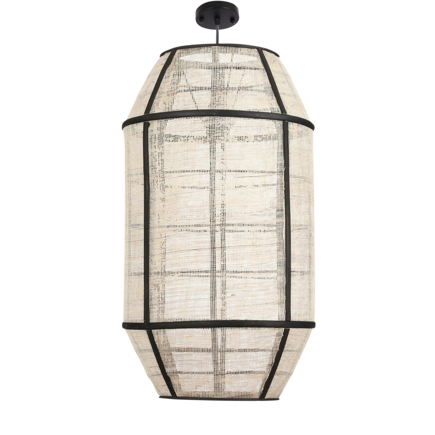 Mica Decorations Pella Hanglamp - H58 x Ø33 cm - Linnen - Off White