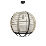 Mica Decorations Pella Hanglamp - H44 x Ø45 cm - Linnen - Off White