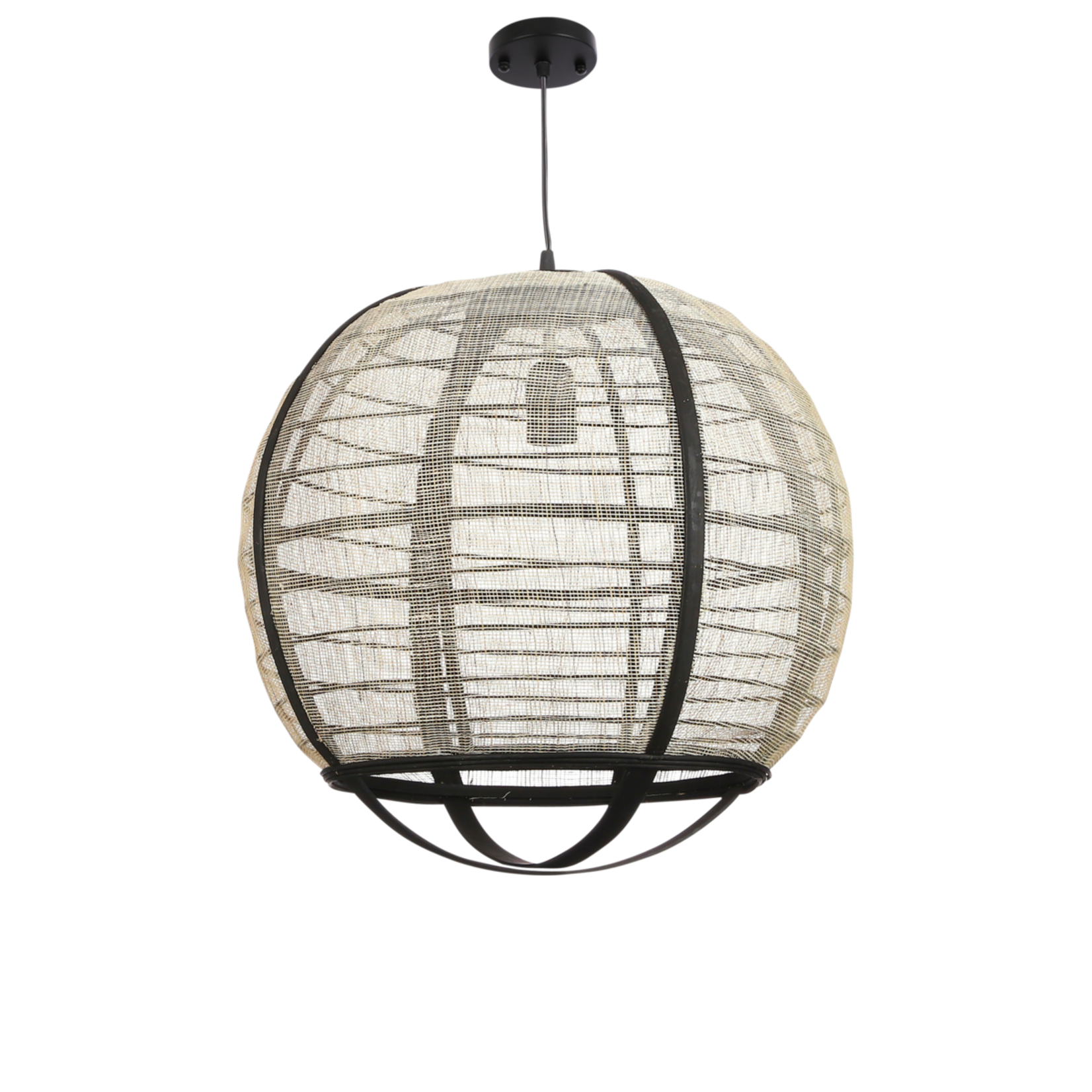 Mica Decorations Pella Hanglamp - H44 x Ø45 cm - Linnen - Off White