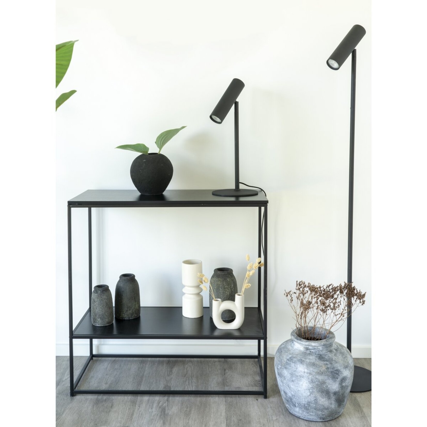 House Nordic Paris Vloerlamp - Zwart, Staal, 210 cm