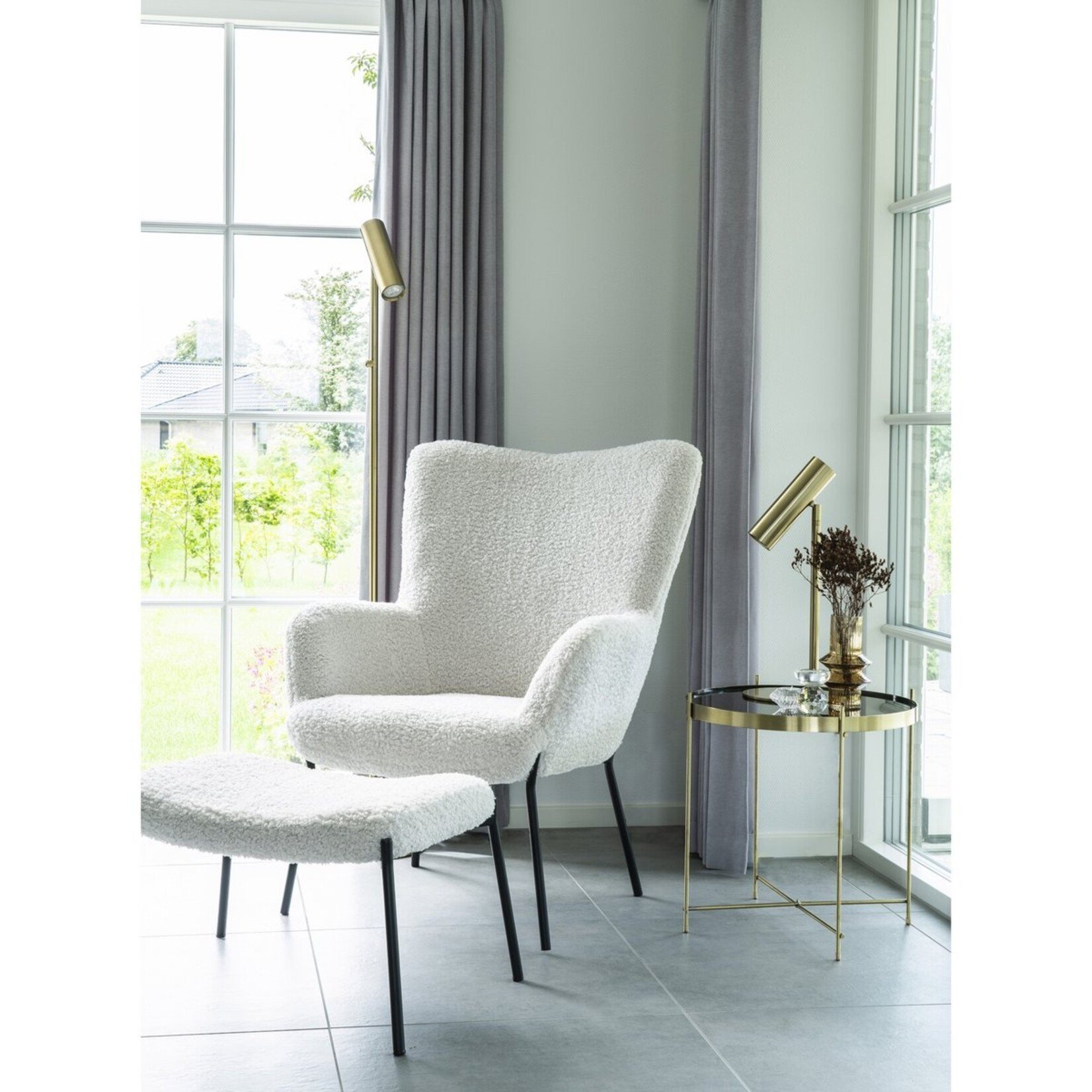House Nordic Paris Vloerlamp - Messing, Staal, 25x25x150 cm
