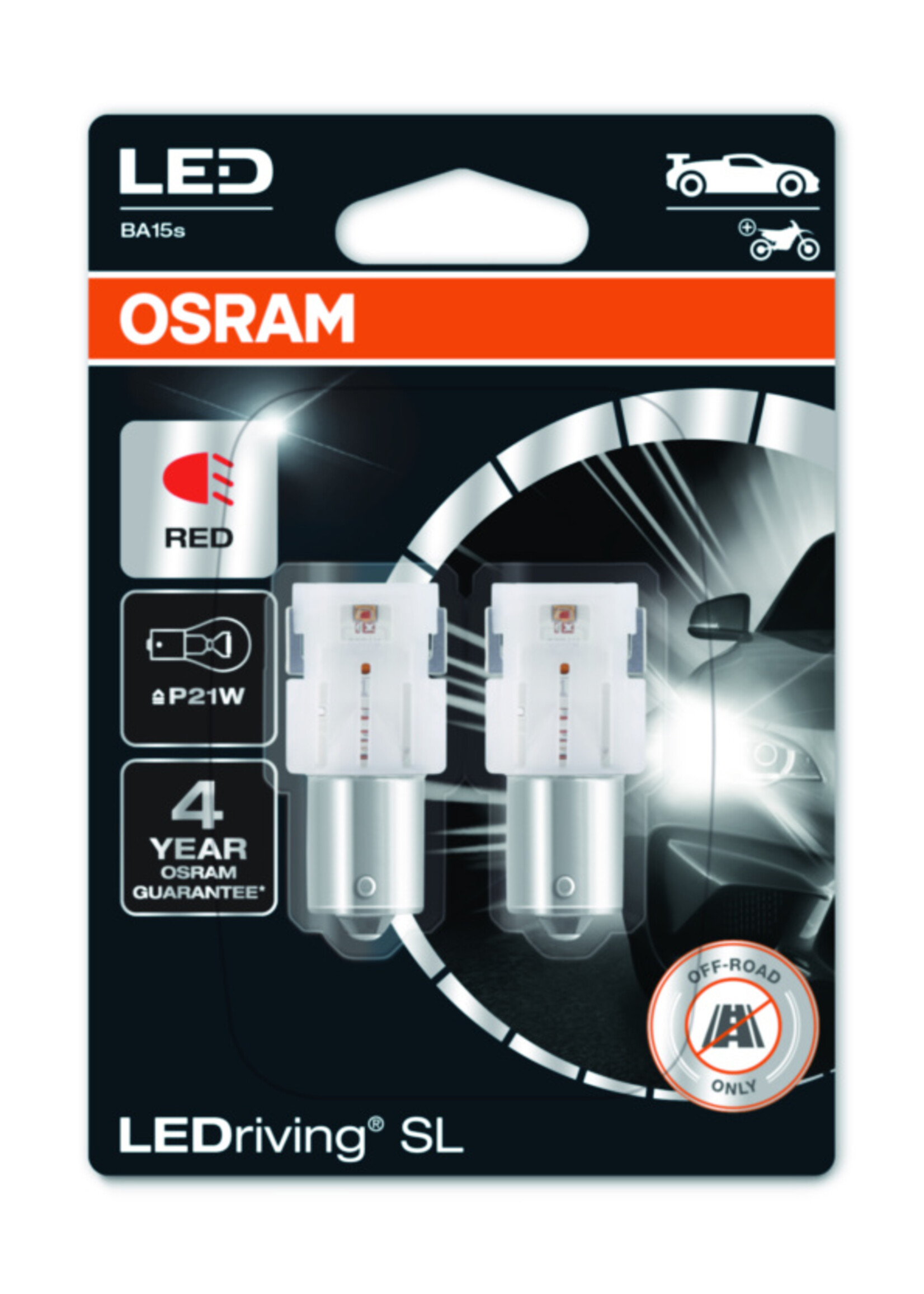 Osram LEDriving® SL ≜P21W RED 12V BLI2