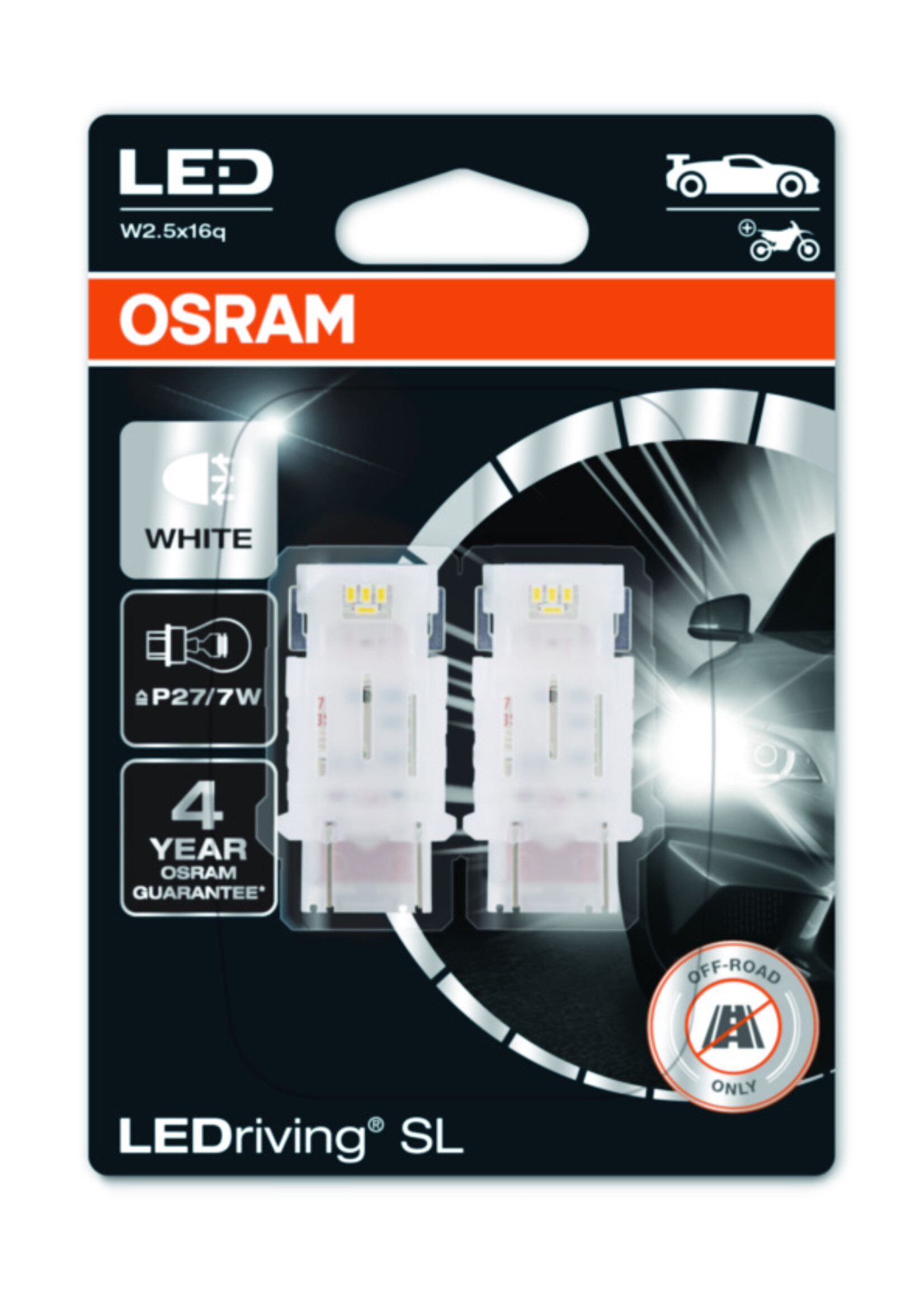 Osram LEDriving® SL ≜P27/7W COOL WHITE 6000K 12V BLI2