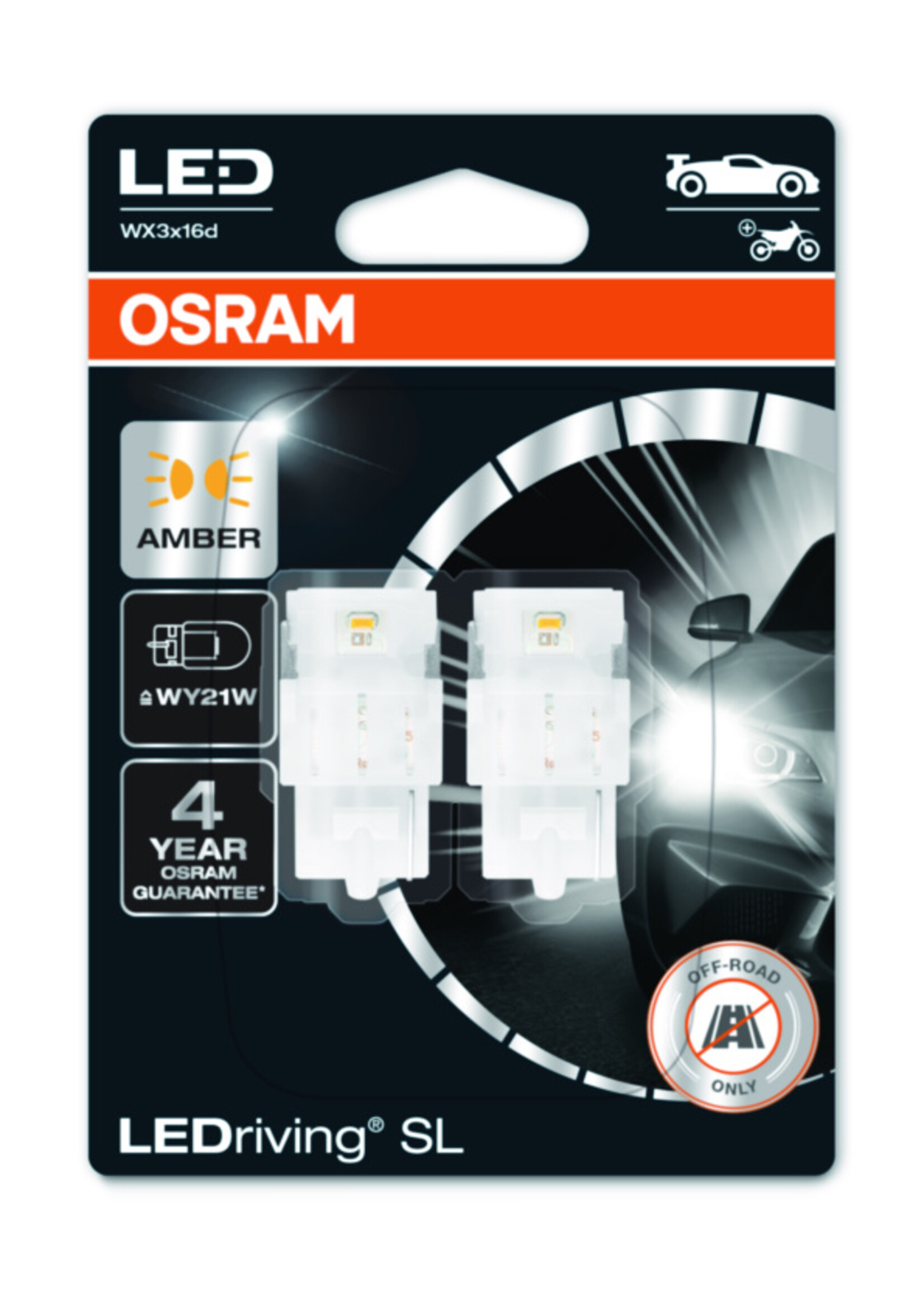 Osram LEDriving® SL ≜WY21W YELLOW 12V BLI2