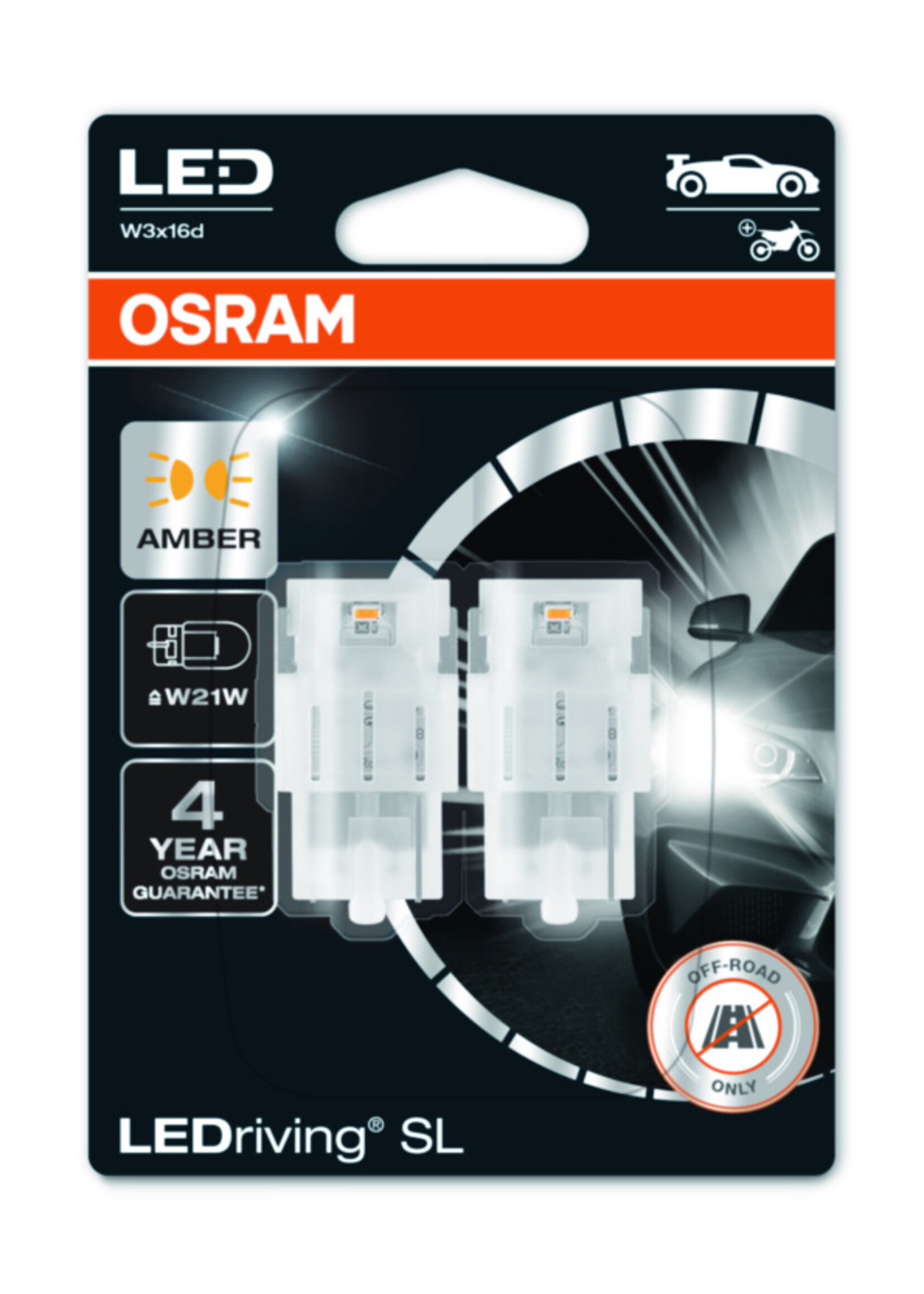 Osram LEDriving® SL ≜W21W YELLOW 12V BLI2