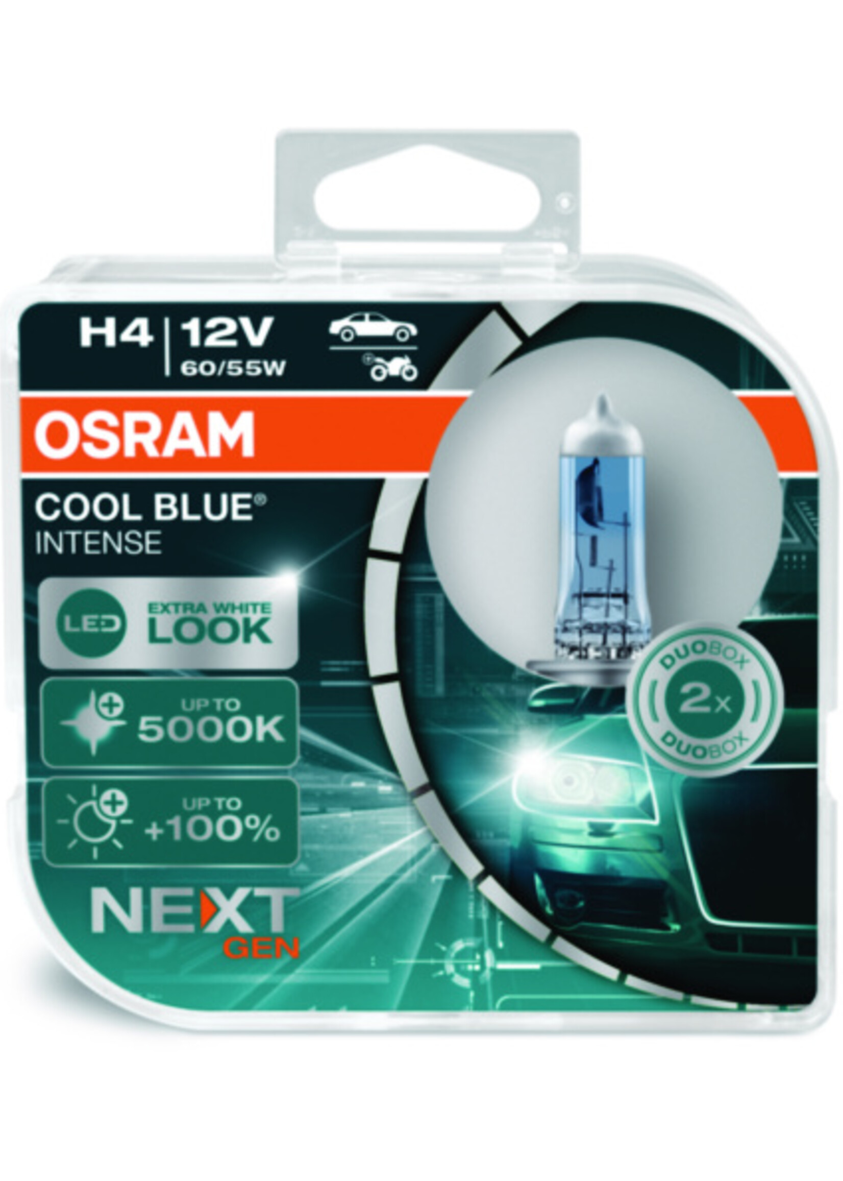 Osram COOL BLUE® INTENSE H4 12V DUOBOX