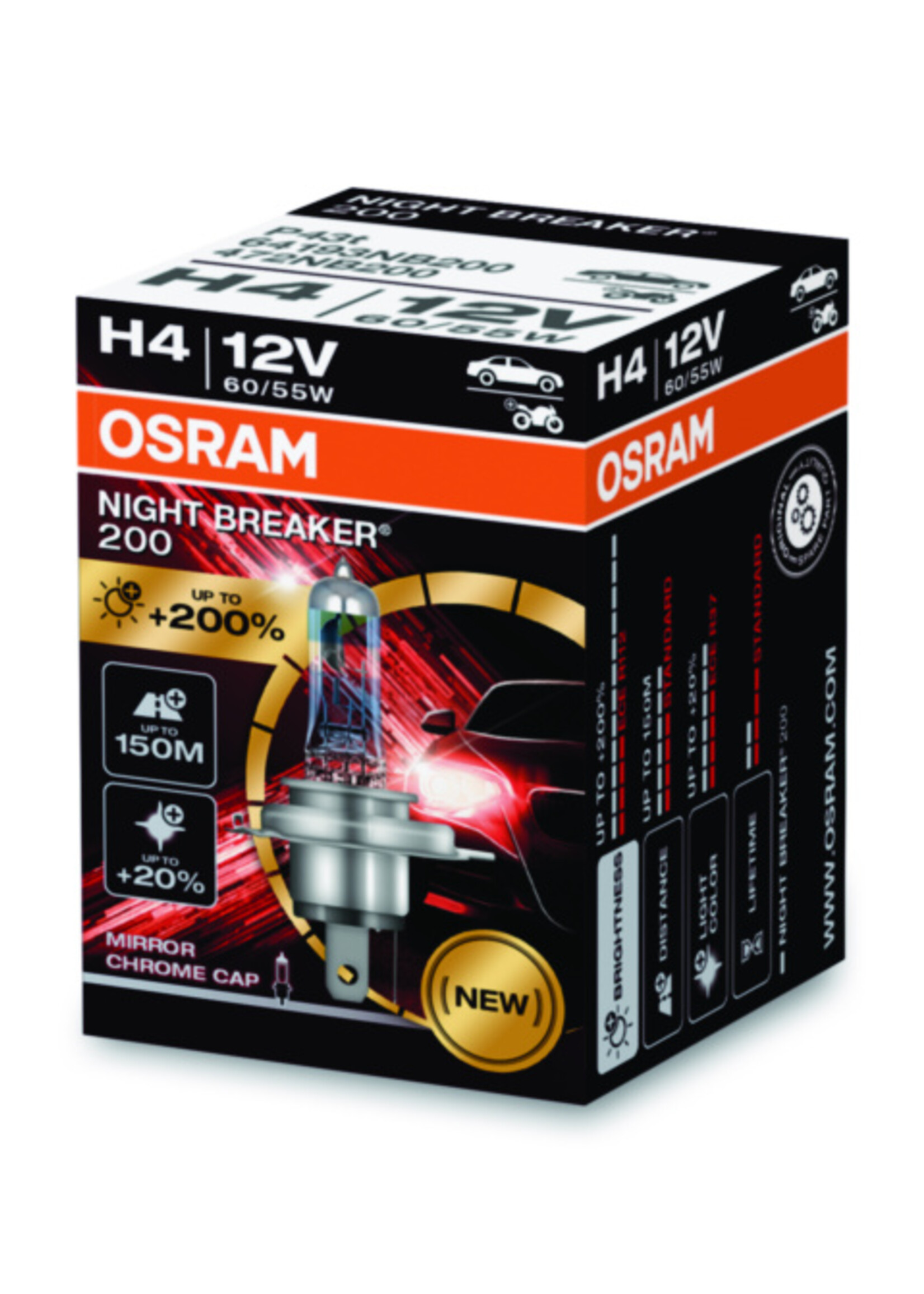Osram NIGHT BREAKER® 200 H4 12V