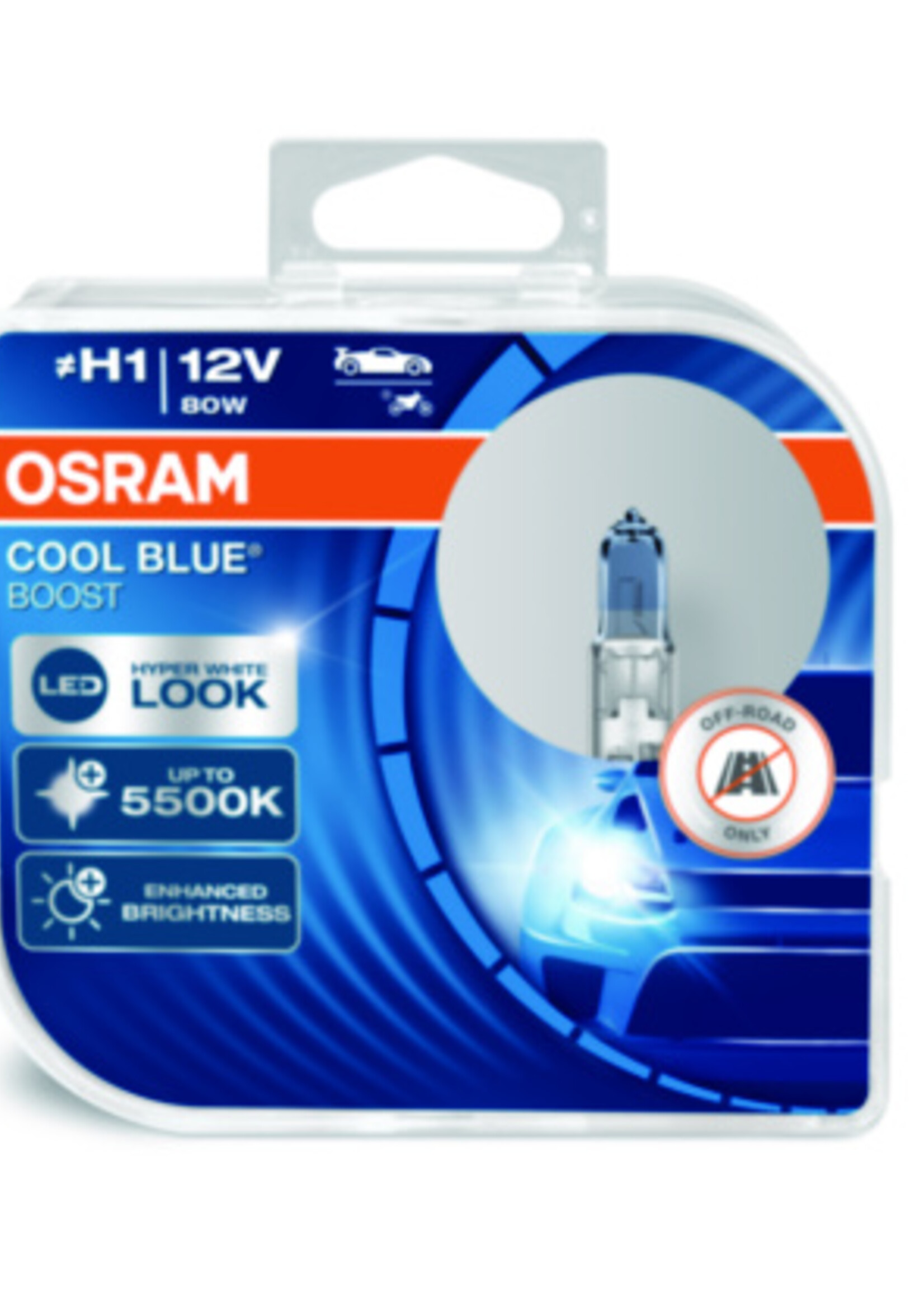 Osram COOL BLUE® BOOST ≜ H1 12V DUOBOX