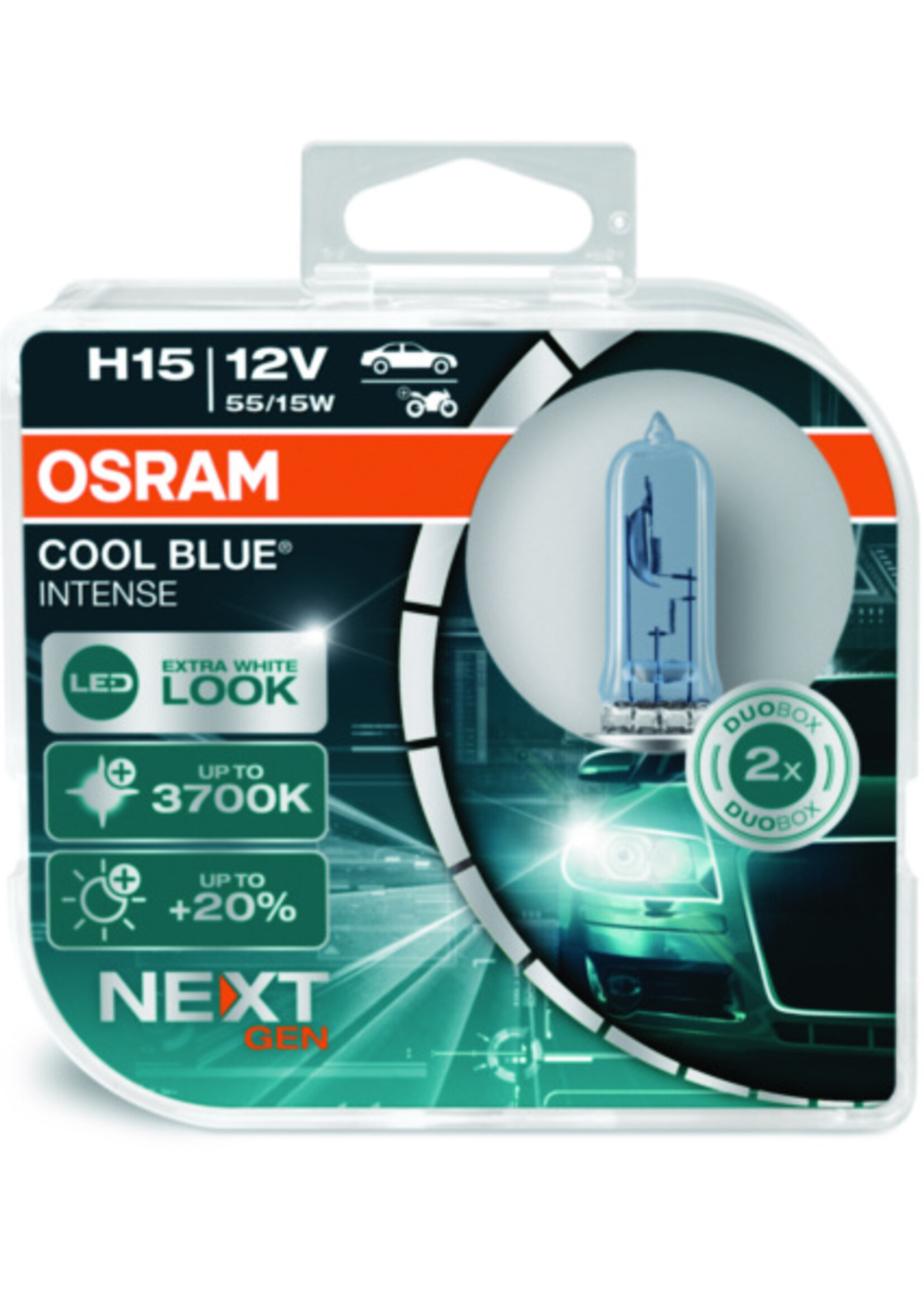 Osram COOL BLUE® INTENSE H15 12V DUOBOX