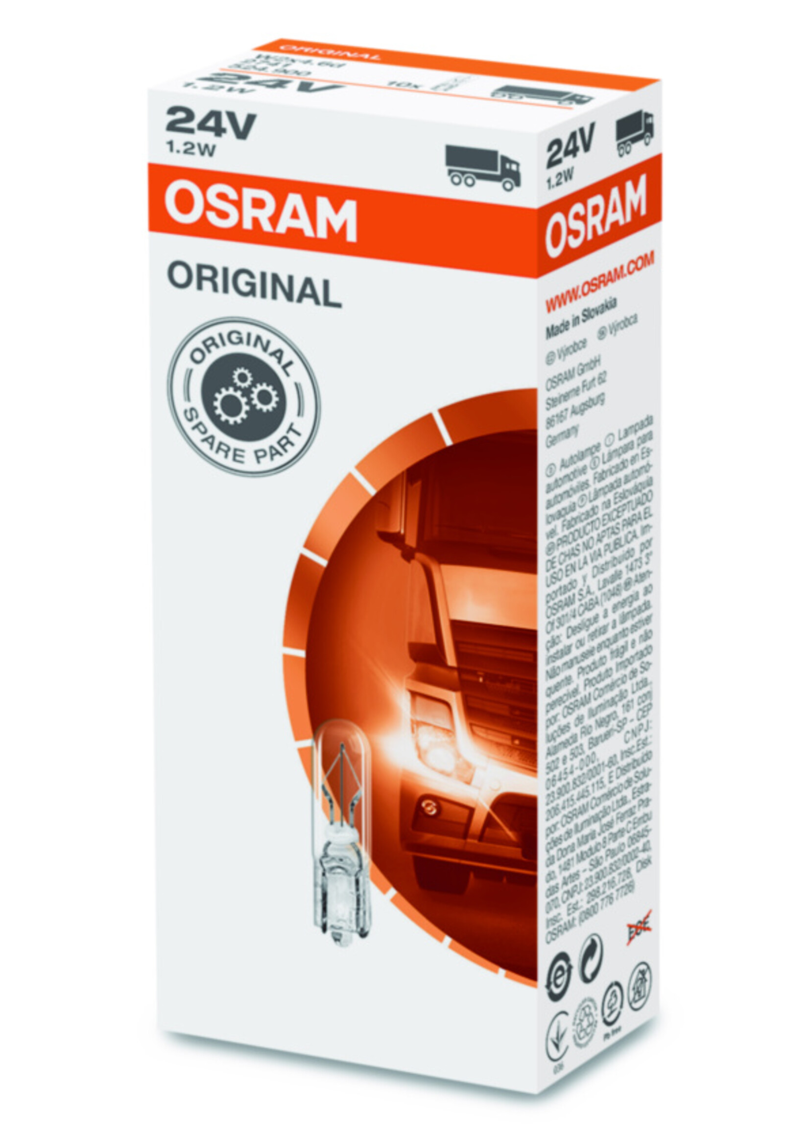 Osram ORIGINAL T5 1,2W W2x4,6d 24V