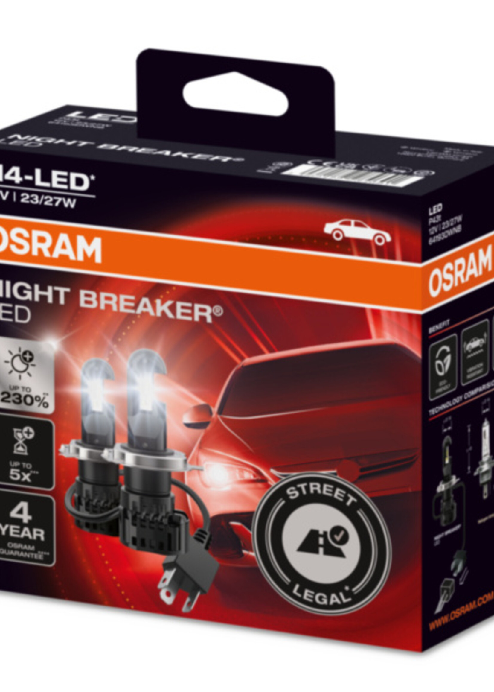Osram NIGHT BREAKER H4 LED SET (RETAIL & ECOM) - 6000K