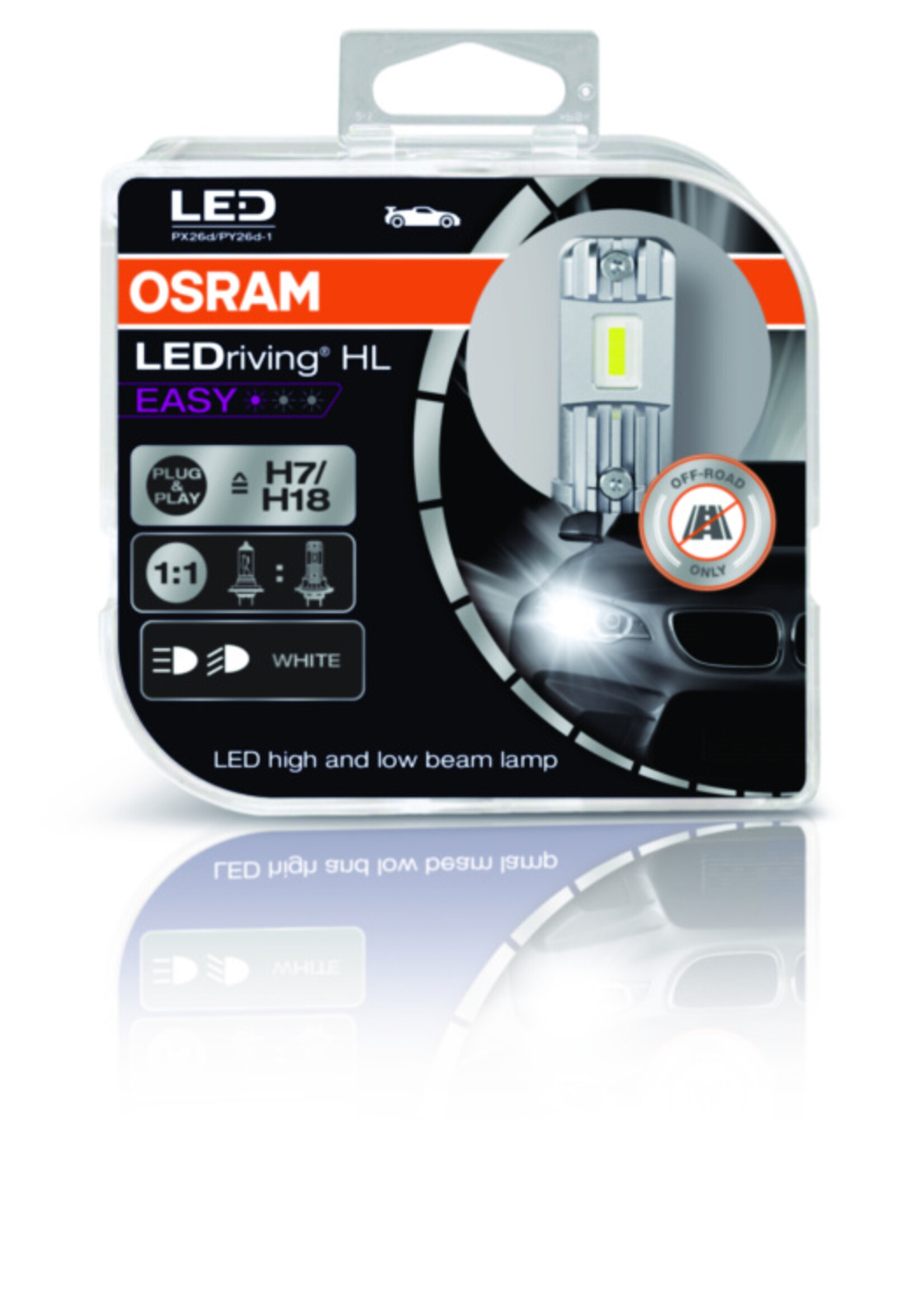 Osram LEDriving® HIGH & LOW BEAM HL EASY H7/H18 DUOBOX - CW 6500K