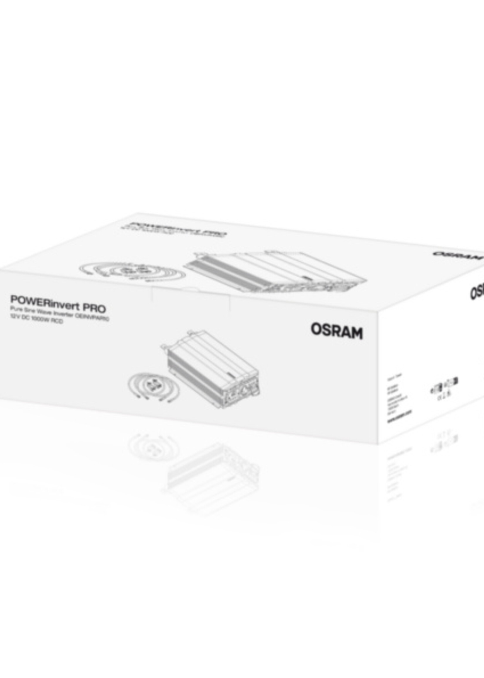 Osram POWERinvert PRO Pure Sine Wave Inverter 12V DC 1000W RCD
