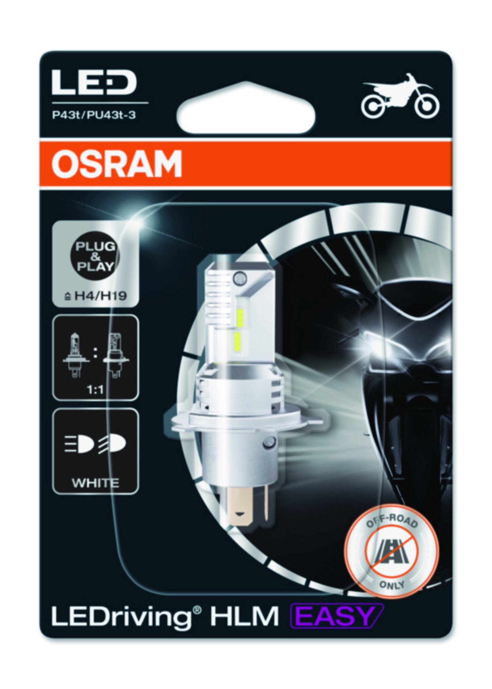 Osram LEDriving® HIGH & LOW BEAM HL EASY H4/H19 - CW 6500K