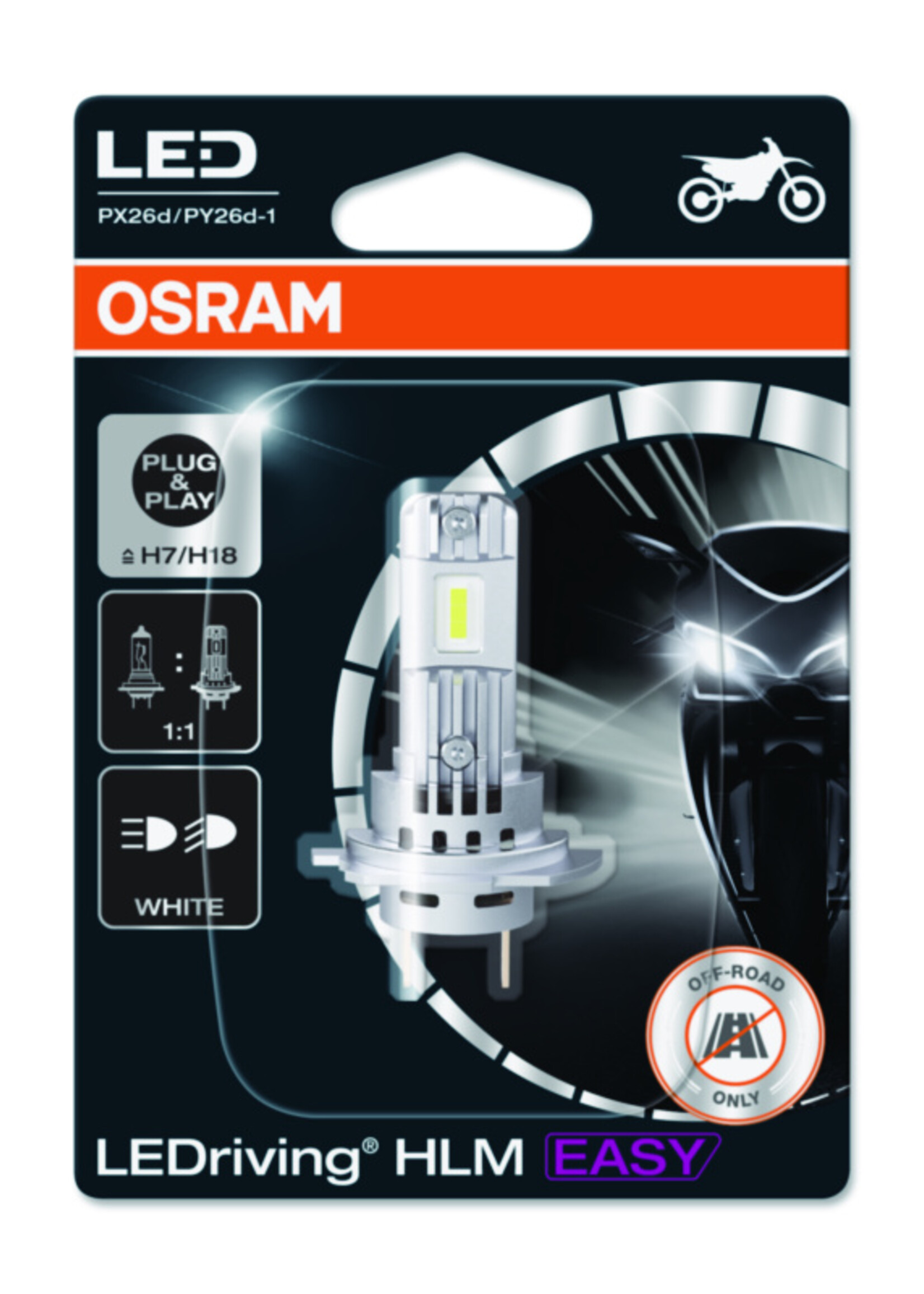 Osram LEDriving® HIGH & LOW BEAM HL EASY H7/H18 - CW 6500K