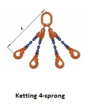 pewag PEWAG Grade 100 ketting 4-sprong 10 mm pewag PEWAG Grade 100 ketting 4-sprong 10 mm